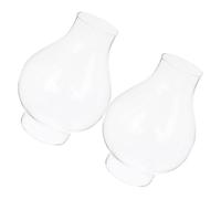 BESPORTBLE 2pcs Retro Round Glass Lampshades Windproof Oil Lamp Shade Small Kerosene Lamp Chimney Cover for Candle Holders Vintage Hurricane Glass Shade for Home Lighting