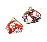 BESPORTBLE 2pcs Retro Wallet Fortune Cat Pattern Coin Purse Vintage Change Purse Girls Small for Coins Cute Multifunctional Storage Bag Japanese Cat