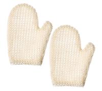 BESPORTBLE 2pcs Reusable Soft Whole Sisal Hemp Exfoliating Bath Mitt for Gentle Exfoliation, Unisex Adults Bathing Accessory, Beige Mitt for Shower and Spa Use