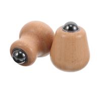 BESPORTBLE 2pcs Rolling Massager Stick with Ergonomic Handle for Face Neck Shoulder Massage Portable Lightweight Natural Wood Muscle Tool for Relaxation and Circulation