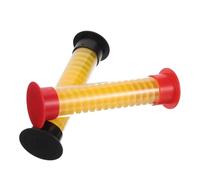 BESPORTBLE 2pcs Sand Timer Set 5-second Hourglass Timers with Audible Alert, 13cm Yellow Sand with Crimson and Ebony Caps, Mini Board Game Accessories for Classroom and Party Use