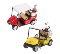 BESPORTBLE 2pcs Scale Alloy Pull Back Golf Cart Ornaments for Home Decor Parties for Golf Enthusiasts Space Saving Miniature Design