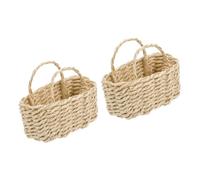 BESPORTBLE 2pcs Scale Miniature Woven Rattan Basket for Dollhouse Accessories Micro Landscape Decoration DIY Gift
