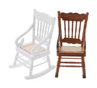 BESPORTBLE 2pcs Scale Wooden Vintage Furniture with Soft Jute Rope Seats for Realistic Scene Decoration and Collectible Display