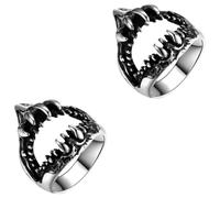 BESPORTBLE 2pcs Shark Cool Finger Ring for Men Stylish Jewelry for Festivals Daily Wear and Special Occasions Unique Design for