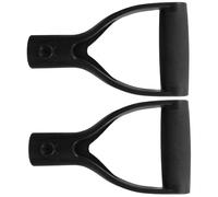 BESPORTBLE 2pcs Shovel Handle Replacement with Black D Grip Plastic Head, 33mm Inner Diameter, Secure Connection for Snow Clearing