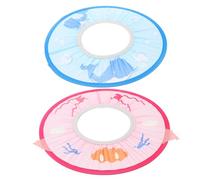 BESPORTBLE 2pcs Shower Caps Pink Blue Ear Protective Bathing Hats for Soft Non Absorbent Circle Bath Caps for Shampoo Haircut Shower Easy to Clean and Dry