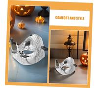 BESPORTBLE 2pcs Silver Glitter Disco Ball Half Face Mask Reflective Masquerade Mirror Design Lightweight Comfortable Fit for Halloween Carnival Music Events