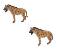 BESPORTBLE 2pcs Simulated Plastic Hyena Model for Lightweight Wildlife Animal Figurine for Desktop Decor Educational Cognitive Hyena Figurine for Boys and High Grade Material Animal Ornament
