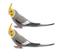 BESPORTBLE 2pcs Simulation Bird Ornaments Realistic Parrot Figurines Outdoor Garden Decor Static Wildlife Models for Tropical Theme Party Wedding Backyard