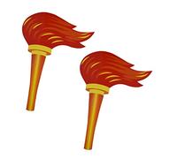 BESPORTBLE 2pcs Single Side Paperboard Fake Torch Props for Sports Ceremony and Stage Performance Decorative Party Torch for Birthday Camping Preschool Events Durable Felt Craft