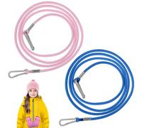 BESPORTBLE 2pcs Ski Glove Lanyard Mittens Rope Glove Grabber Phone Wrist Band s Strap Elastic Holder Clip Ski Straps Key Chain Winter Rope Pink Nylon