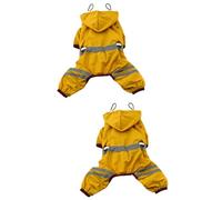 BESPORTBLE 2pcs Small Dog Rain Raincoat Reflective Strips for Puppies Yellow for Wet Weather for Small Breeds Like