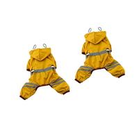 BESPORTBLE 2pcs Small Dog Raincoat Reflective for Small to Dogs and Puppies Yellow Rain Hoodie for Pet Wet Weather