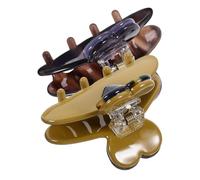 BESPORTBLE 2pcs Small Heart Hair Claw Clips Tiny Bang Clips for Women and Little Sturdy Stylish Hair Accessories in Yellow and Dark Gray for Chic DIY Hairstyles