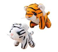 BESPORTBLE 2pcs Small Plush Tiger Keychains Soft Simulation Animal Bag Pendants Cute Hanging Ornaments for Women Bedroom Accessories