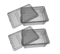 BESPORTBLE 2pcs Small Reptile Enclosure Plastic Snake Breeding Box Habitat Cage for Spider Scorpion Lizard Frog Reptile Feeder Box