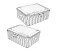 BESPORTBLE 2pcs Small Transparent Card Storage Boxes Portable Clear Card Holders for Game Organization Stackable Lightweight Protective Cases for Easy Sorting