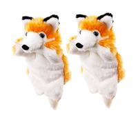 BESPORTBLE 2pcs Soft Plush Fox Hand Puppets for Imaginative Role Play Storytelling Animal Finger Puppets for Birthday and Holiday