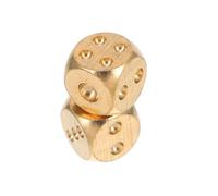 BESPORTBLE 2pcs Solid Brass Dices Unique Metal Dice for Pub Bar Entertainment for Games Gatherings Portable Design