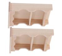 BESPORTBLE 2pcs Solid Wood Hanging Cabinet Doll House Dresser Cabinet Miniature Model Mini Dollhouse Furniture Miniature Side Mini Accessories Wooden Beige
