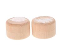 BESPORTBLE 2pcs Solid Wood Round Teeth Keepsake Box Cute Tooth Storage Holder for Boys Memorial Case for Organizing and Displaying