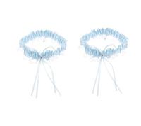 BESPORTBLE 2pcs Something Blue Bridal Garter Lace Leg Ring for Wedding Bride Elegant Lace Bowknot Band