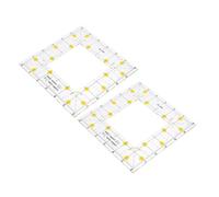 BESPORTBLE 2pcs Square Patchwork Ruler Set for Quilting and Sewing, Plastic Fabric Rulers with Scratch-resistant Surface and Slotted Centre for Accurate Alignment in DIY Craft Projects
