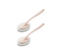 BESPORTBLE 2pcs Stain Remover Pads Descaling Brush with Handle Design Premium Plastic High Density Material Suitable for Long-Term Use Bathroom Cleaning