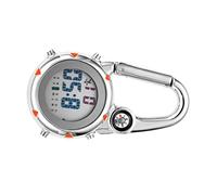 BESPORTBLE 2pcs Stainless Steel Carabiner Watch Men Quartz Watch Step Counter for Nurses Doctors Outdoor Sports