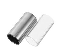 BESPORTBLE 2Pcs Stainless Steel Glass Guitar Slide Medium Bottleneck for Acoustic Electric Guitar Bass with Bright Sound and Middle Harmonics Enhancement