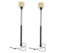 BESPORTBLE 2pcs Stainless Steel Military Drumsticks Percussion Mallets with Felt Heads for Stage Performance and Band Drumming