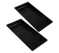 BESPORTBLE 2pcs Stainless Steel Nail Tool Tray for Manicure Tools Storage and Disinfection, Rectangle Black Metal Tray Suitable for Clippers and Jewelry, Portable Desktop Organizer for Home