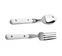 BESPORTBLE 2Pcs Stainless Steel Spoon Fork with Ivory Handles Safe Cutlery for Dining Kindergarten Picnic Durable and Non Toxic Tableware for Boys