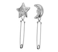 BESPORTBLE 2pcs Stainless Steel Tea Infuser with Handle Long Strainer for Loose Ideal Long-Handle Ball Crystal Moon-Shaped Infus Moon and Star Shape Strainers for Leaf Tea, Home Use, Teapots