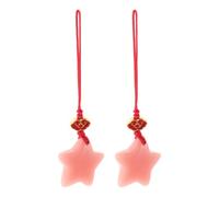 BESPORTBLE 2pcs Star Shaped Phone Keychain Glow Dark Pendant with Braided Rope Plastic Material Bag Charm for and Daily Use