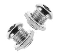 BESPORTBLE 2pcs Steel Drum Air Vent Screws with Nut for Bass Drum Silver Colour Universal Compatibility Secure Ventilation Performance Replacement Parts Random Color