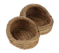 BESPORTBLE 2pcs Straw Woven Chicken Laying House Handwoven Sleeping Hut for Backyard Poultry Outdoor Nest Bed Comfortable Multi-functional Hen Coop