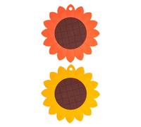 BESPORTBLE 2pcs Sunflower Shaped Anti-slip Coasters Heat Resistant Table Placemats Decorative Home Cup Mats for Dining and Kitchen Use Random Color