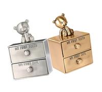 BESPORTBLE 2pcs Tooth Keepsake Boxes for Boys Compact Deciduous Tooth Storage Containers Gold Silver Lightweight and Curl Organizer for Cherished Childhood Memories