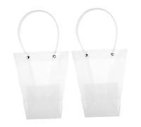 BESPORTBLE 2Pcs Transparent Flower Bouquet Tote Bags Storage Holders for Fresh and Dried Flowers Elegant Packing for Special Occasions