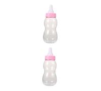 BESPORTBLE 2pcs Transparent Pink Bottle Piggy Bank for Medium Savings Pot Money Box Cute Milk Bottle Shape Room Decoration and Birthday Gift