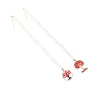 BESPORTBLE 2pcs Tree of Life Copper Clavicle Necklace Stylish Simple Pendant Jewelry for Women Boho Fashionable Necklaces Peace Tree Pattern Retro Design for Daily Wear