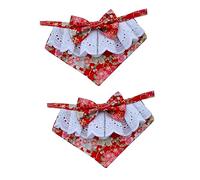 BESPORTBLE 2pcs Triangle Scarf Pet Collar Dog Bib Japanese Style Festive Comfortable Perfect for Christmas Celebrations