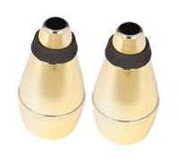 BESPORTBLE 2pcs Trumpet Mute Abs Fully Enclosed Practice Silencer for Beginners and Professionals Noise Reducing Instrument Accessory with Easy Installation Durable Gold Finish