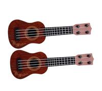 BESPORTBLE 2Pcs Ukulele Brown Mini Four-string Musical Instrument Model Educational Early Learning for Boys Age Preschool Music Play and Decoration