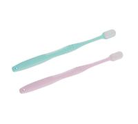 BESPORTBLE 2PCS Ultra Soft Micro-Nano Manual Toothbrushes for Sensitive Gums Slender Design with Flexible Bristles for Non-Slip Grip for Women and Men Pink Sky Blue