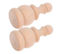 BESPORTBLE 2pcs Unfinished Solid Wood Finials Roman Inspired Bedpost and Curtain Rod Toppers DIY Paintable Decorative Fence Post Caps for Home Craft Projects