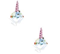 BESPORTBLE 2pcs Unicorn Pet Hat for Cat Dog Party Dress up Soft Comfortable Material for Birthday Halloween Masquerade Photo Sessions