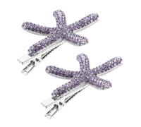 BESPORTBLE 2Pcs Unique Purple Sea Star Hair Clips Sparkly Rhinestone Hair Accessories for Women Effortless Styling for Beach Parties Weddings and Daily Wear
